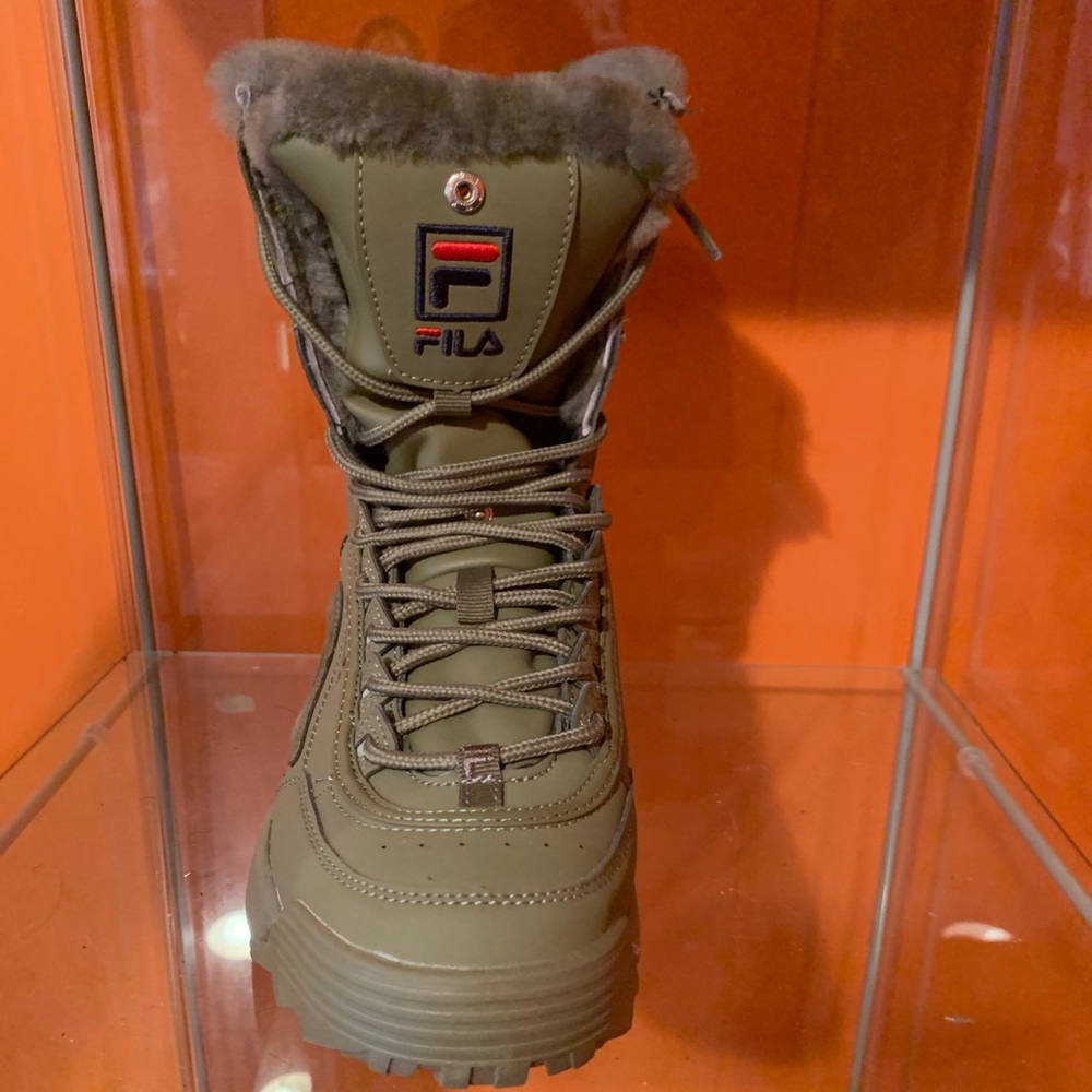 Olive Green Fila Boots